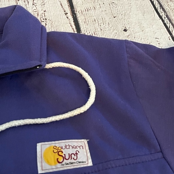 Vintage 1980s Southern Classics Purple Hoodie Jumper Pullover 80s Sweatshirt - Picture 3 of 5